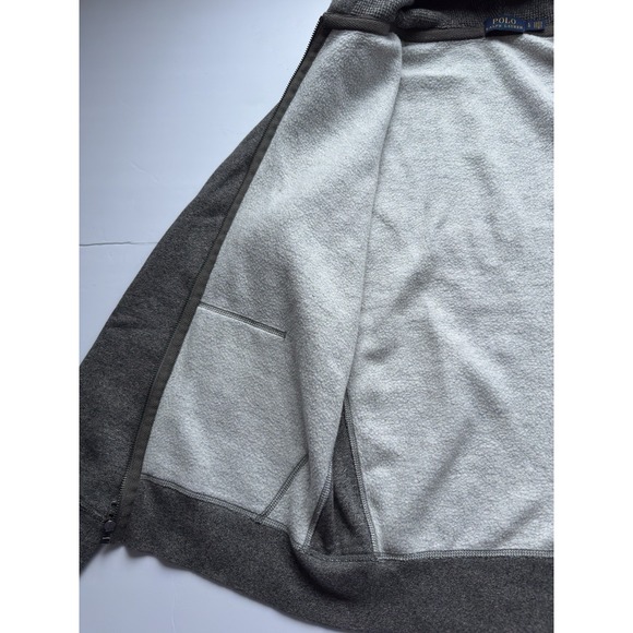 Polo Ralph Lauren Men's Classic Heavyweight Full Zip Hoodie Large Gray Pony - Picture 9 of 11